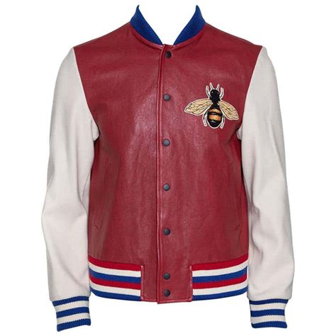 gucci varsity jacket blind for love|Gucci Gucci 'Blind For Love' Leather Varsity Jacket .